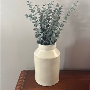 Studio McGee Cream Vase with Eucalyptus